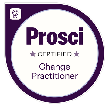 Prosci Certified Change Practitioner badge